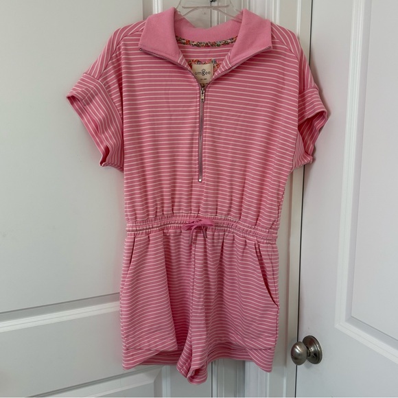 Umgee Pants - Women’s Pink Striped Romper
